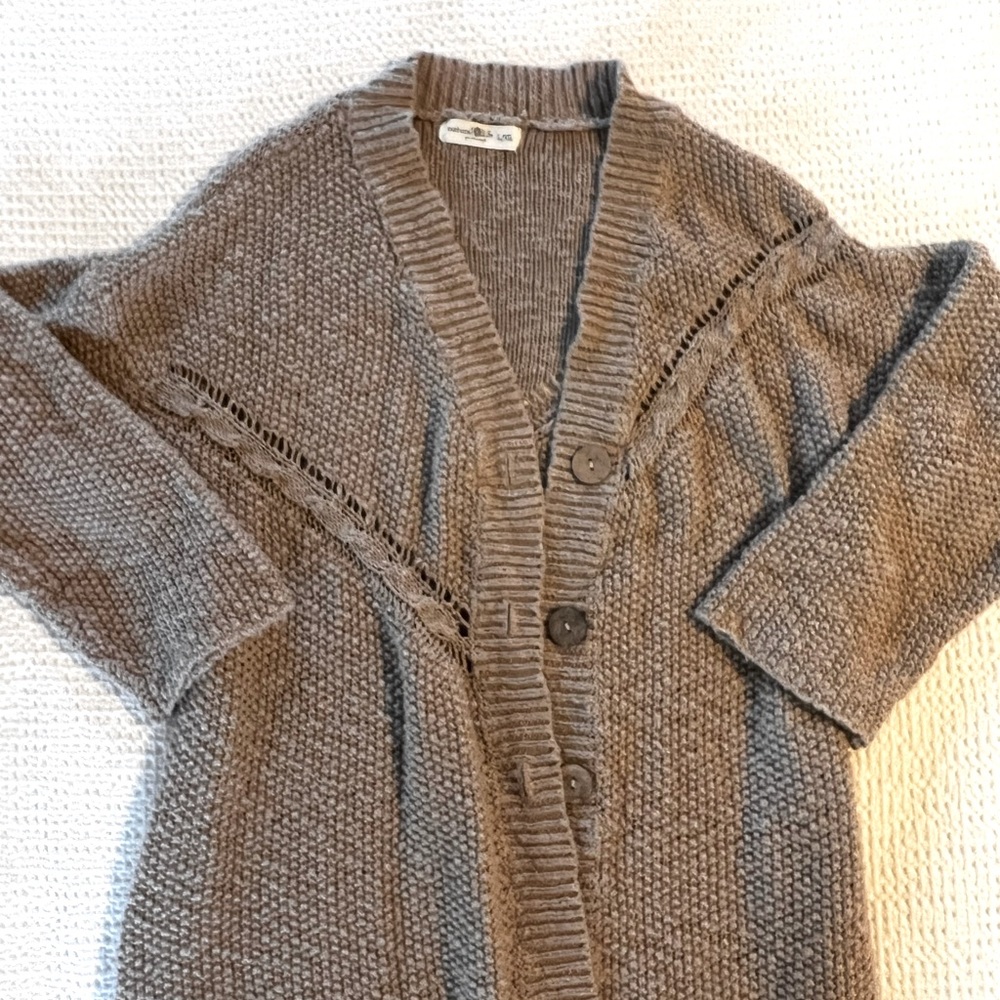 Natural Life Cable Knit Duster. Tan, size L/XL.